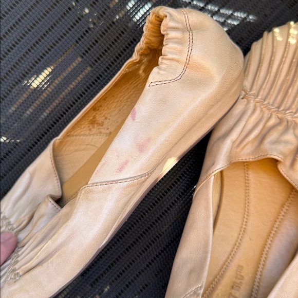 Chocolate Blu Cam Tan Leather Ballet Flats - Picture 2 of 10